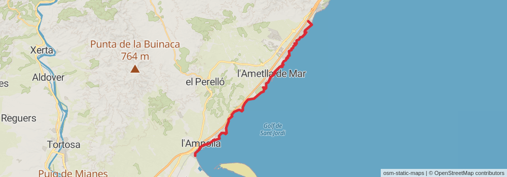GR 92 Sendero del Mediterráneo Cataluña stage 29 Map