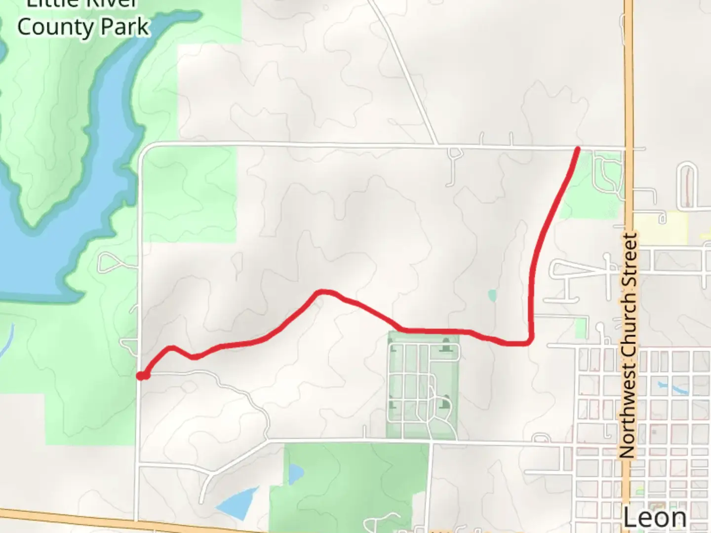 An image depicting the trail Decatur County Fairgrounds and its surrounding area.