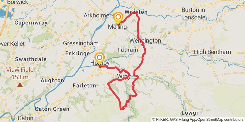 Lunesdale Walk stage 2 Map