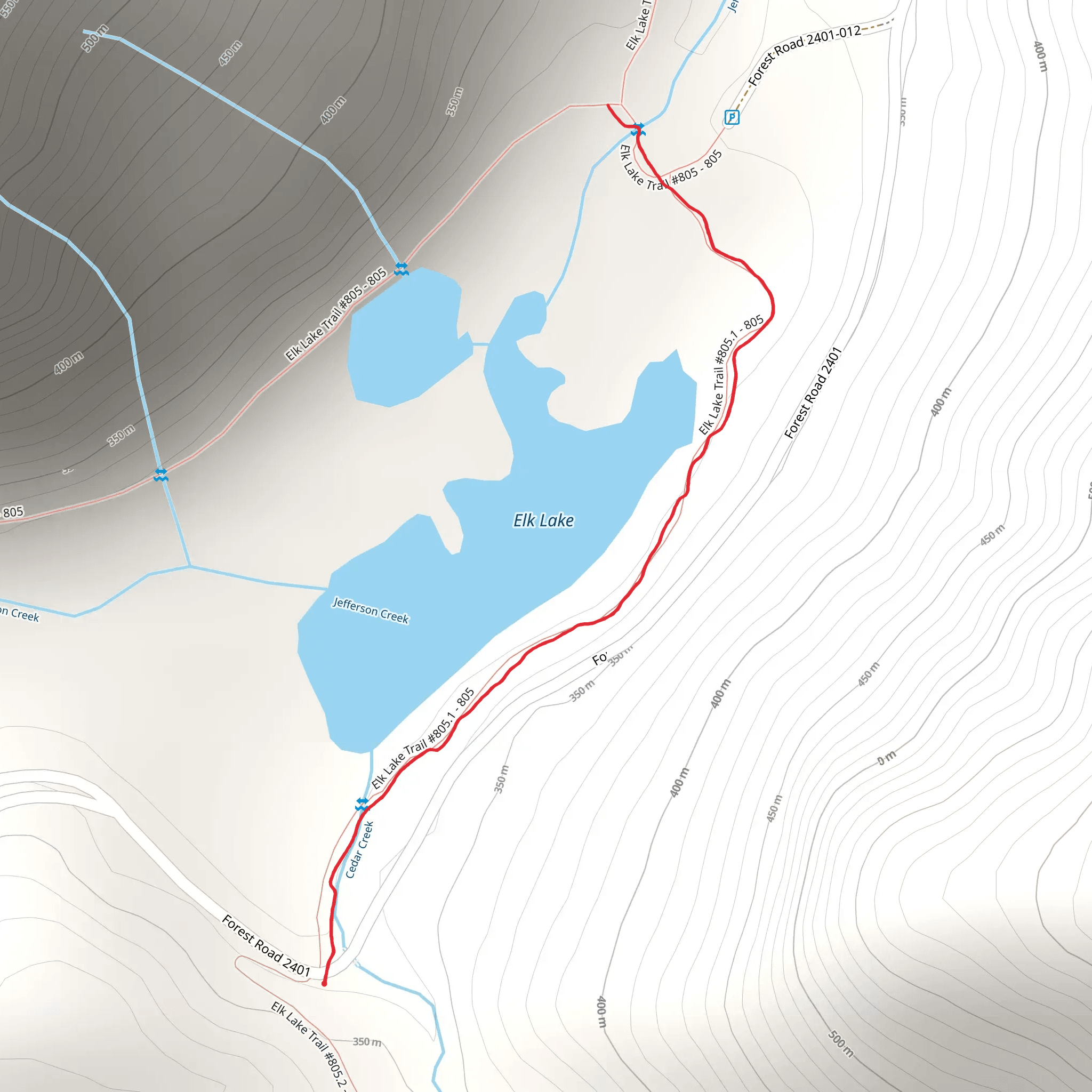 Elk Lake South Trail mobile static map