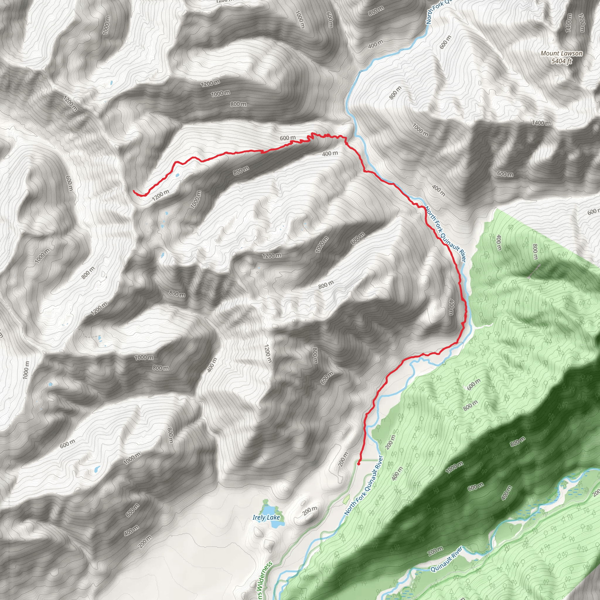 Elip Creek via North Fork Quinault River Trail mobile static map