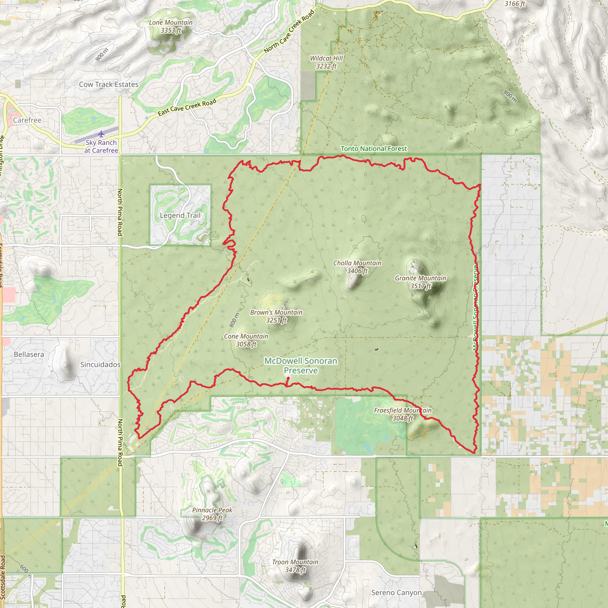 Latigo Trail, Hawknest Trail and Stagecoach Loop Trail mobile static map