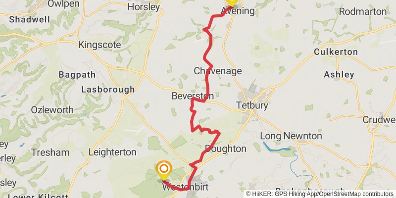 Cotswold Village Trail stage 8 Map