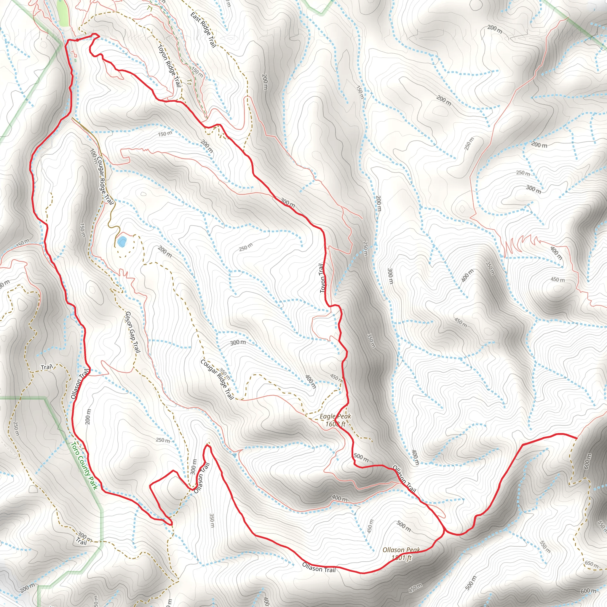 Ollason Peak Loop from Ollason Road mobile static map