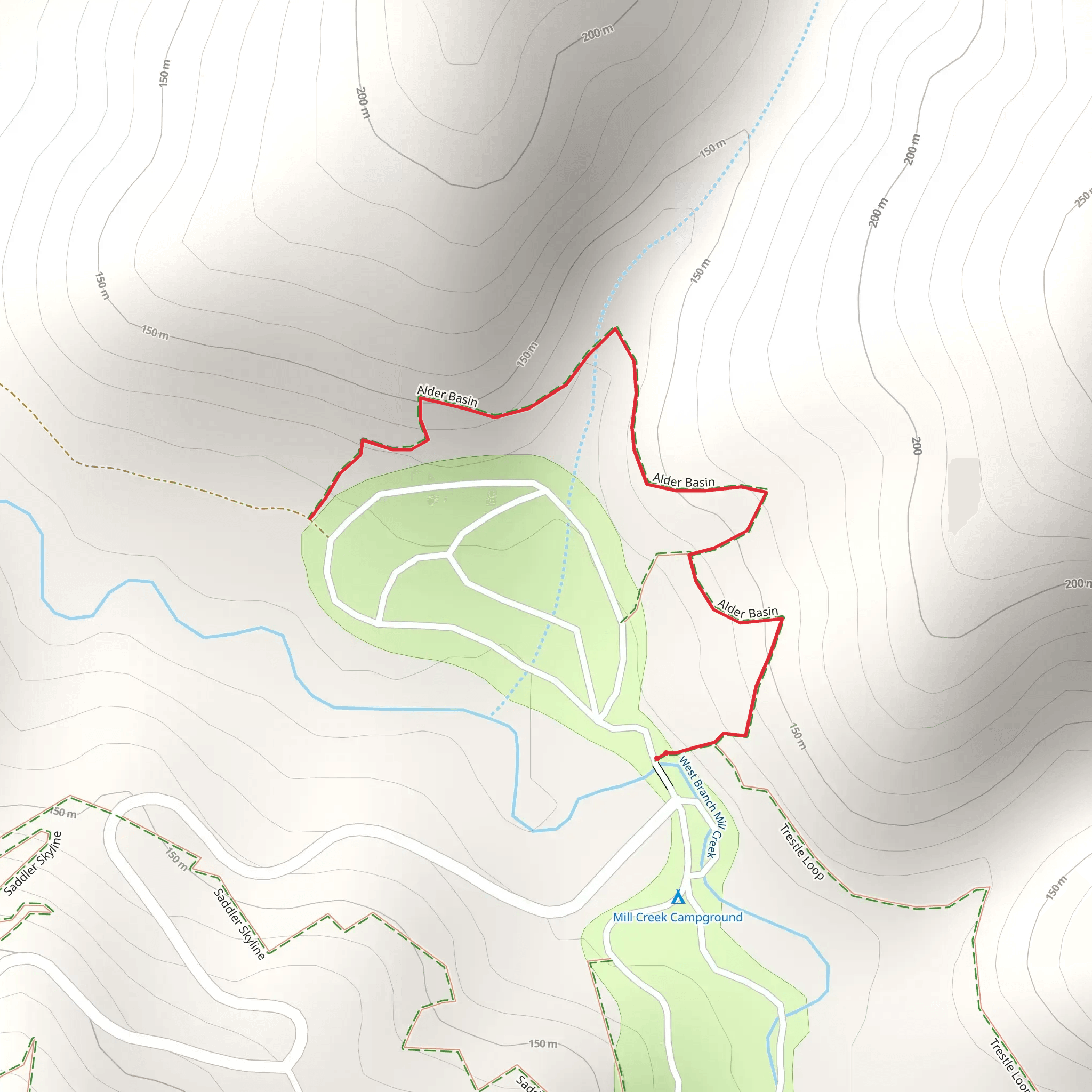 Alder Basin Trail mobile static map