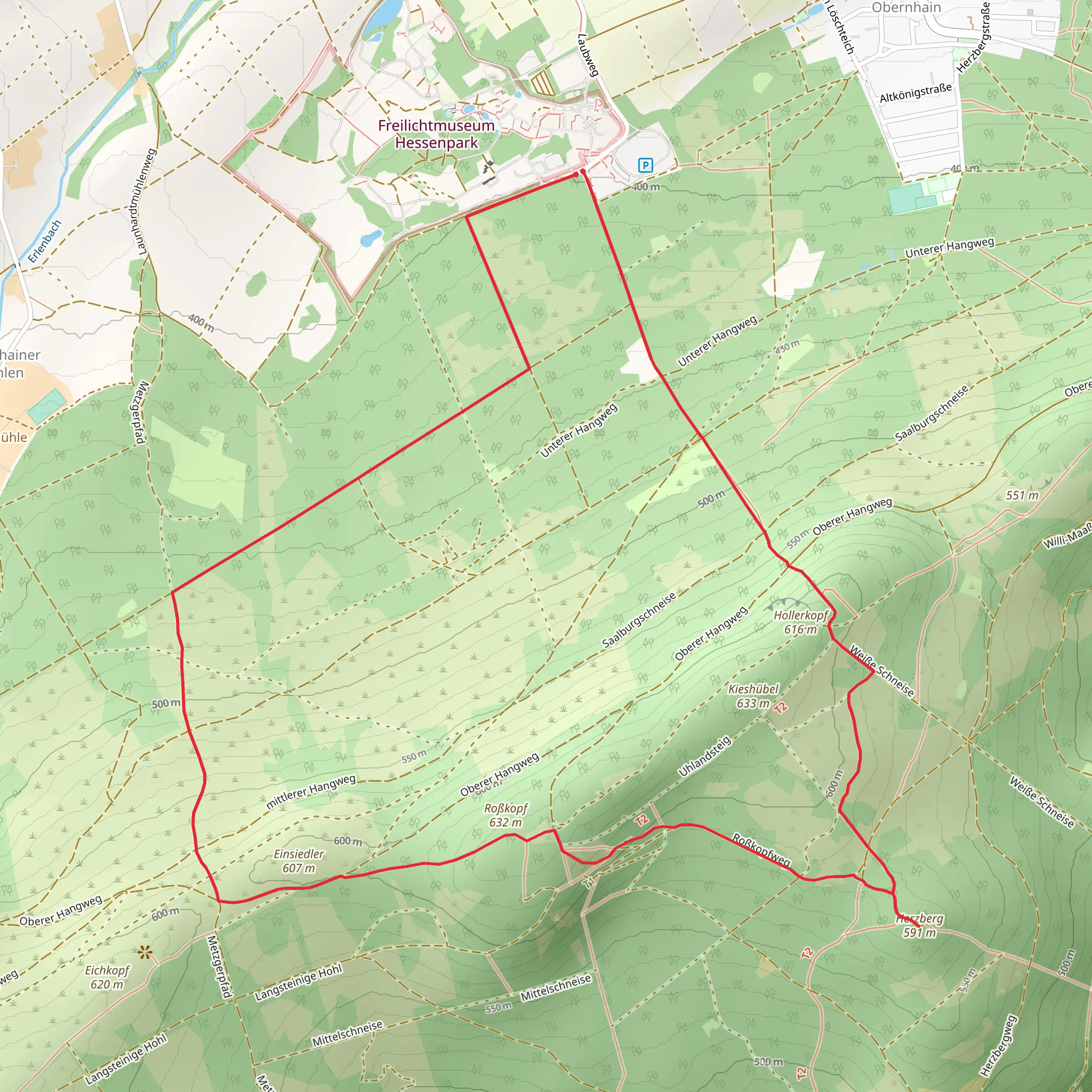 Hollerkopf, Herzberg and Roßkopf Loop - Obernhain mobile static map