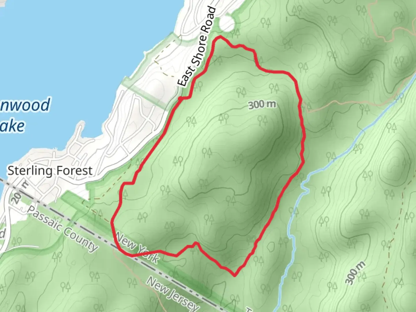 An image depicting the trail Stering Forest Loop and its surrounding area.