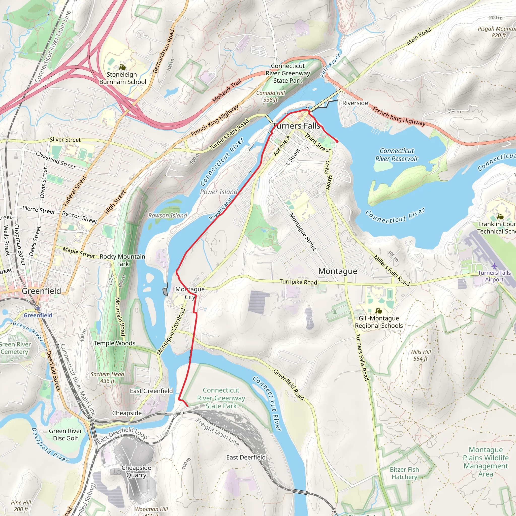 Canalside Rail Trail mobile static map