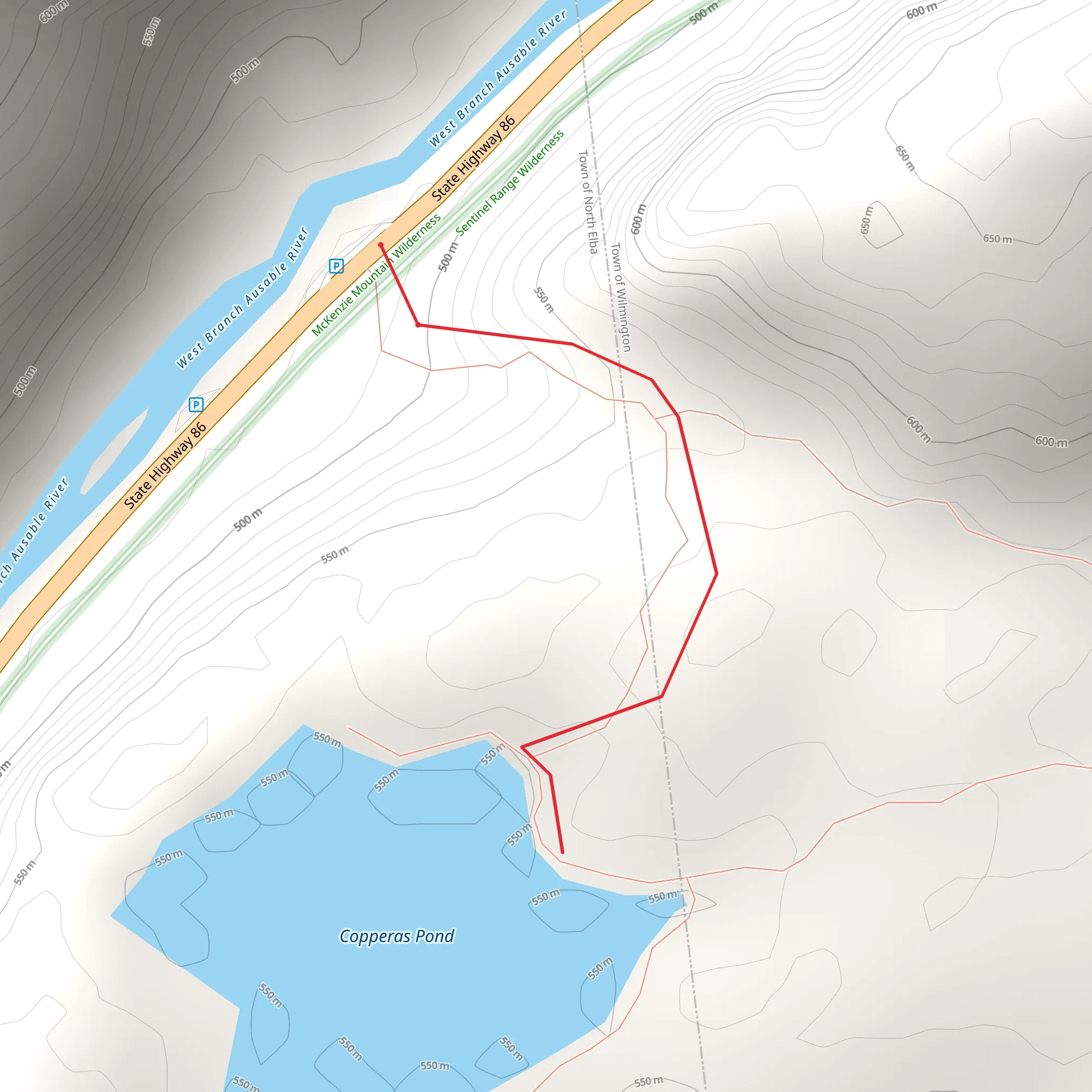 Copperas Pond Trail from State Highway 86 mobile static map