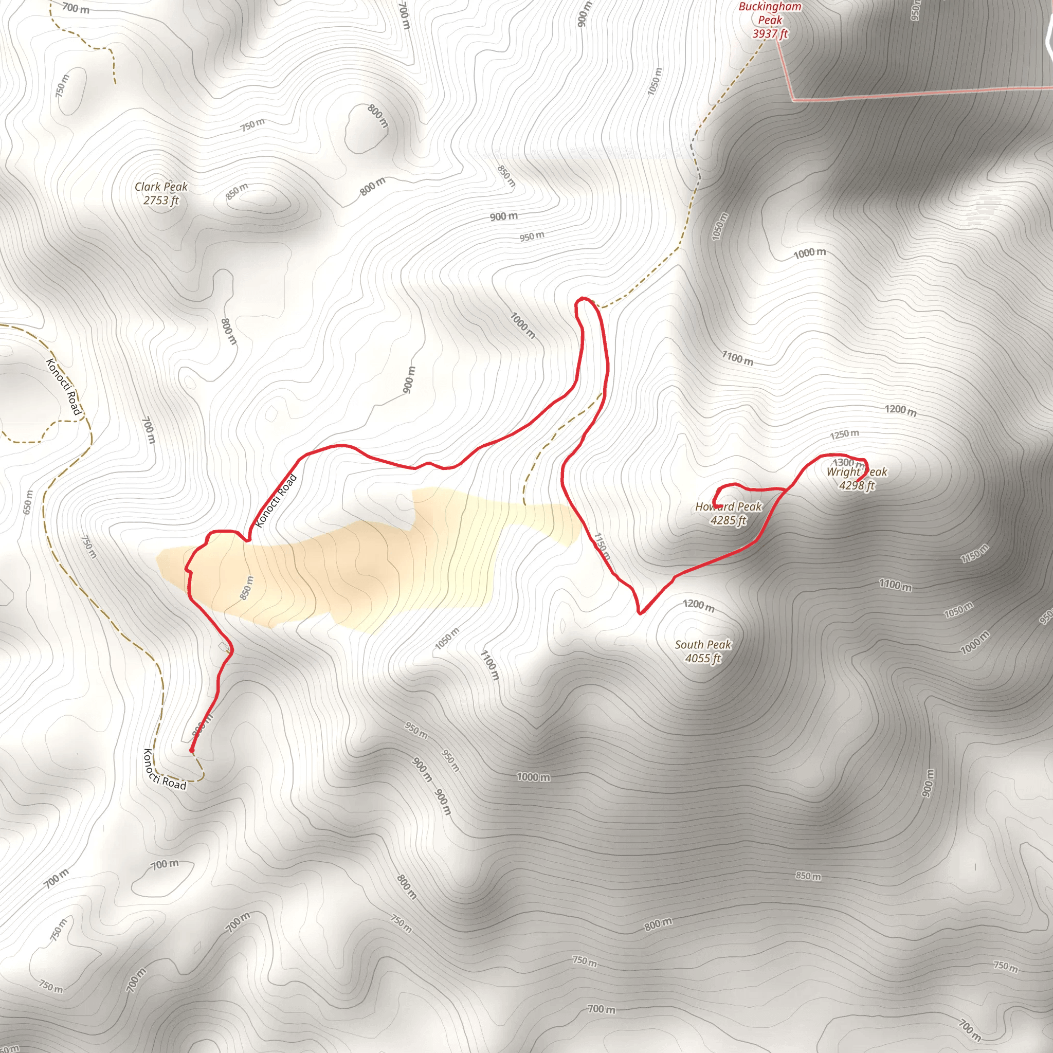 Howard Peak and Wright Peak mobile static map