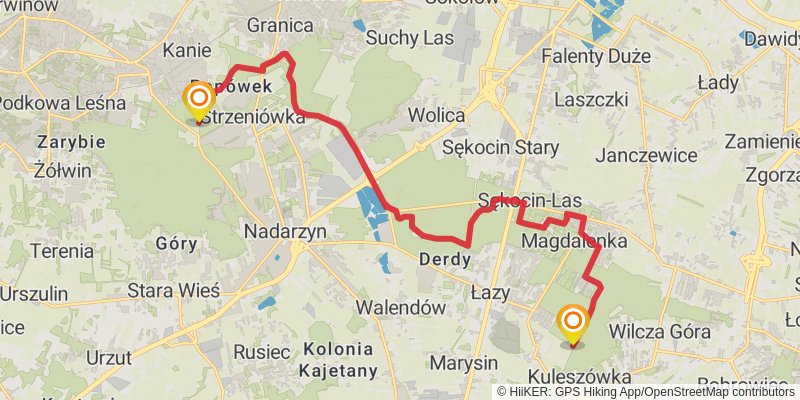 Warsaw Touristic Loop stage 10 Map