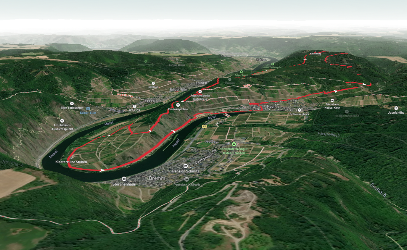 Aussichtspunkt Gipfelkreuz and Mosel via Moselsteig
