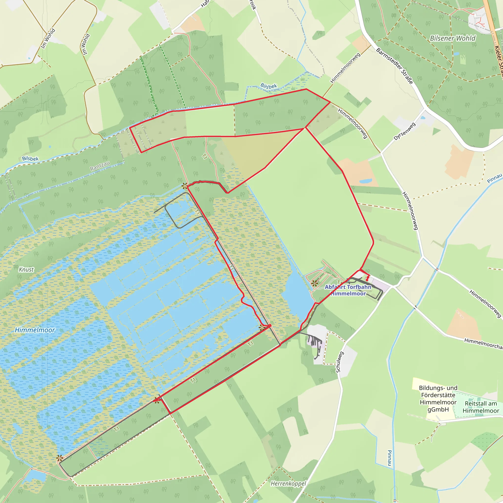 Moorlehepfad and Bilsbek Loop mobile static map
