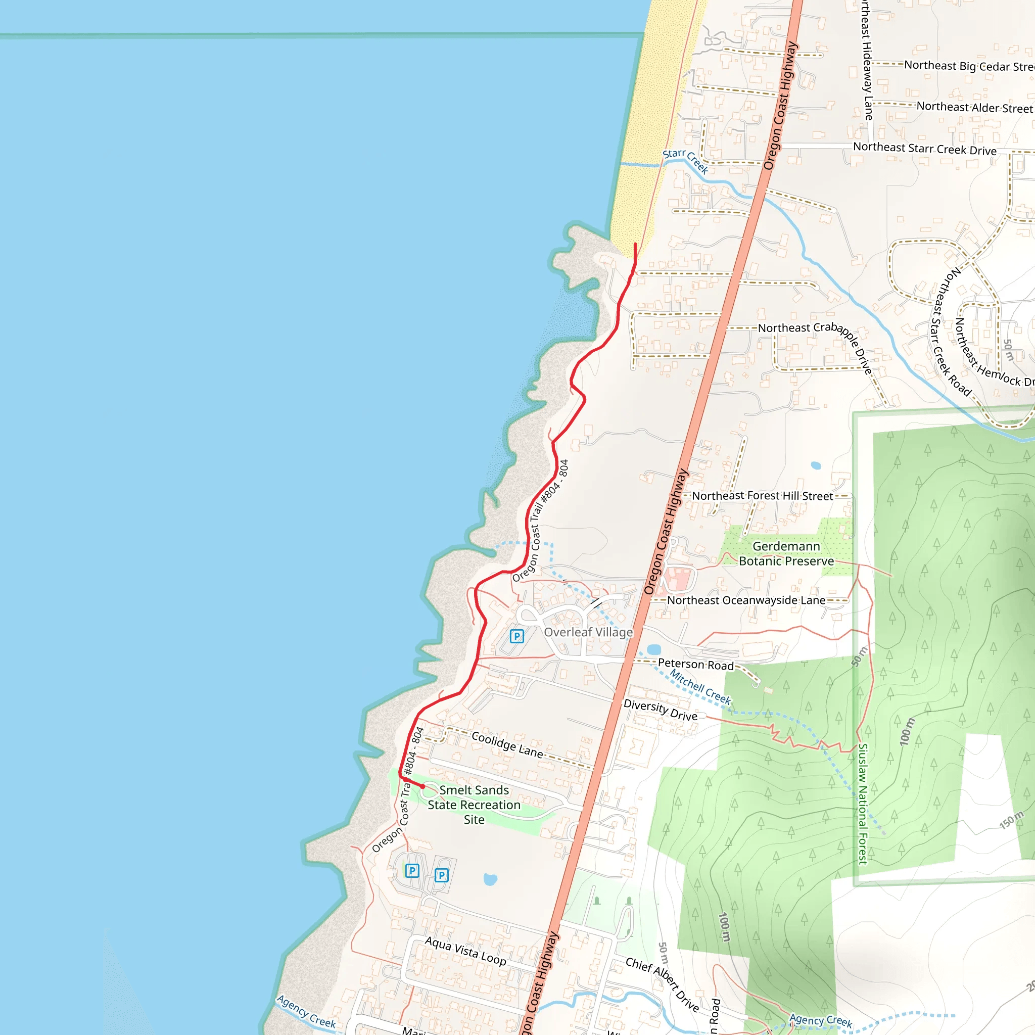 Smelt Sands State Recreation Site - Oregon Coast Trail mobile static map
