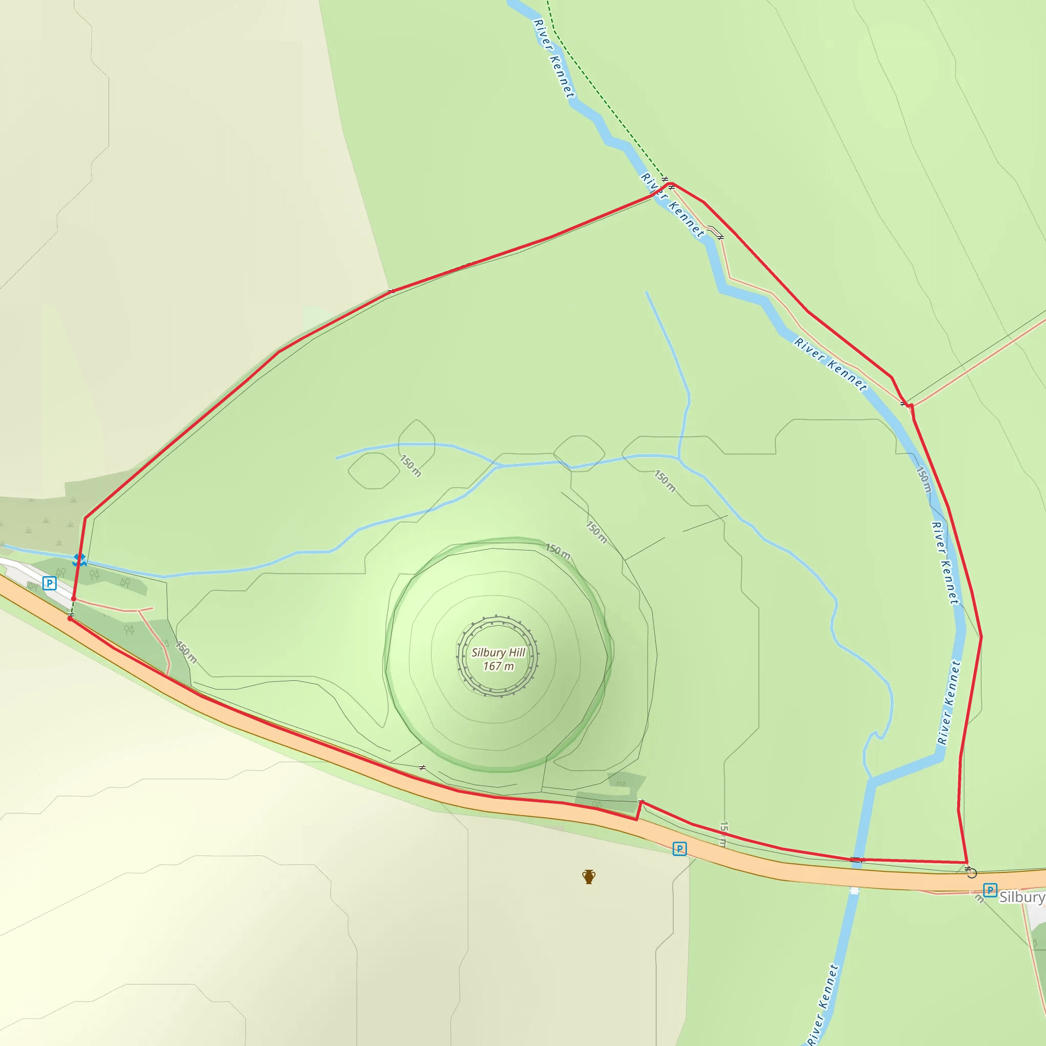 Silbury Hill Loop mobile static map