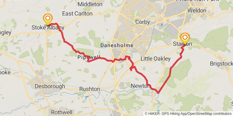 Wellingborough Loop in West Northamptonshire stage 6 Map