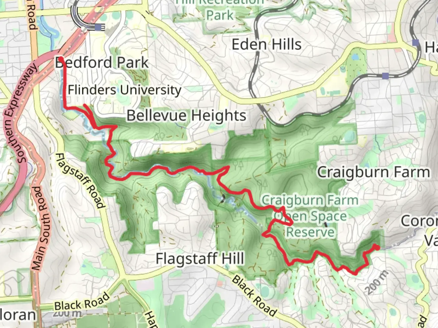An image depicting the trail Sturt Gorge River Trail and its surrounding area.