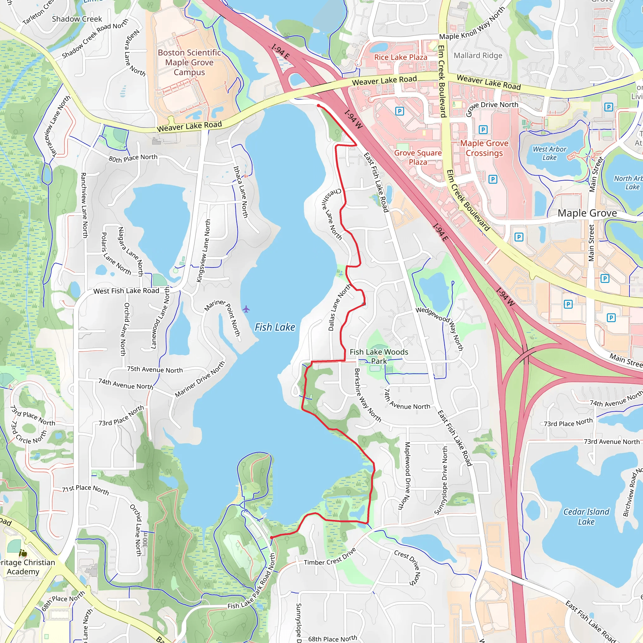 Fish Lake East Trail mobile static map