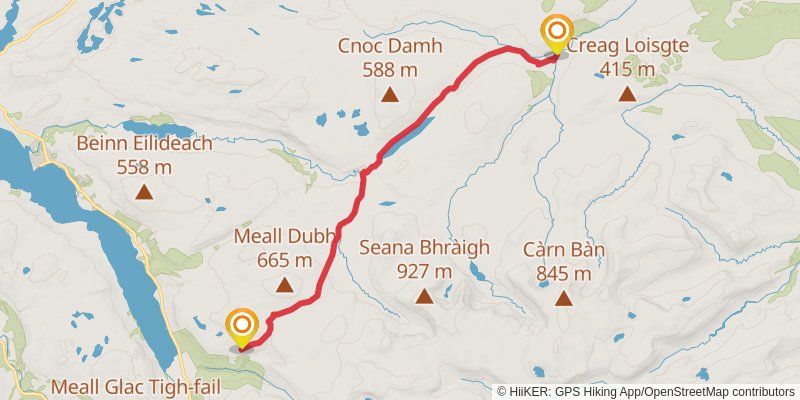 Fort William to Cape Wrath Walk stage 13 Map