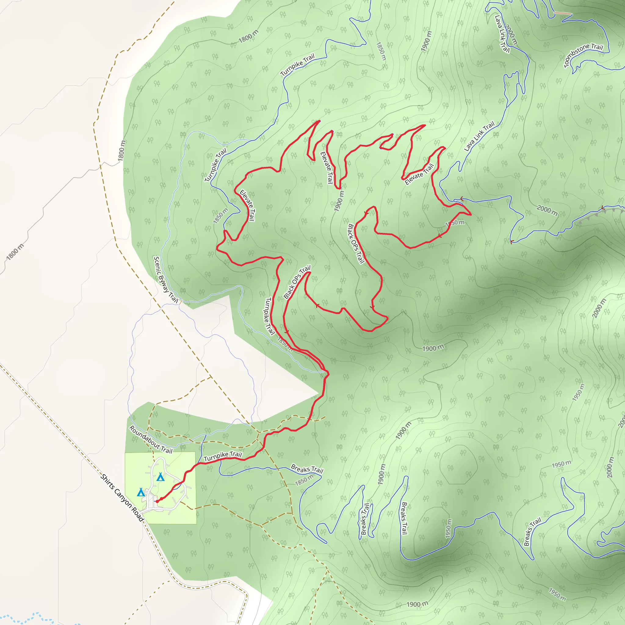 Turnpike and Black OPS Loop mobile static map