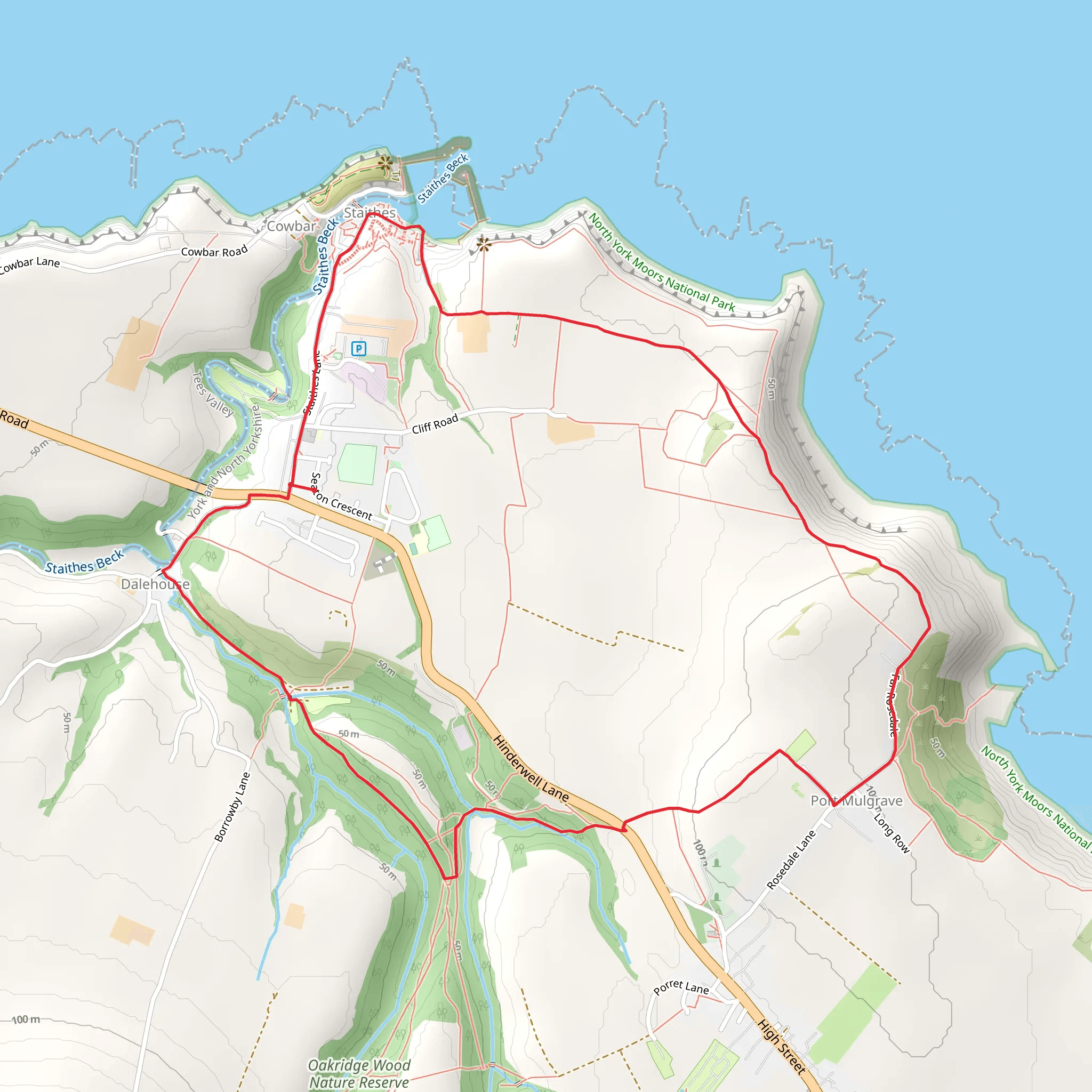 Staithes and Port Mulgrave Walk mobile static map