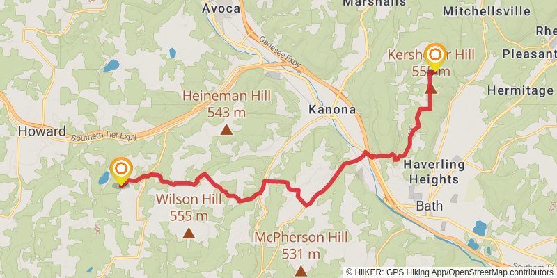 Finger Lakes Trail stage 18 Map