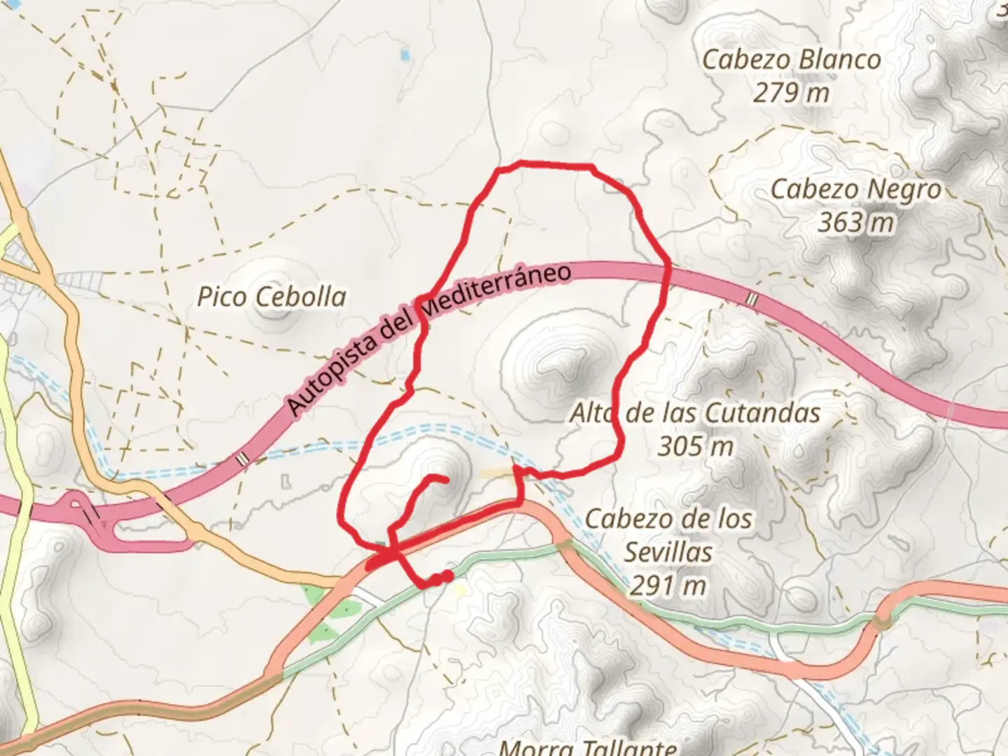 An image depicting the trail Tallante Trail PR MU 107 and its surrounding area.