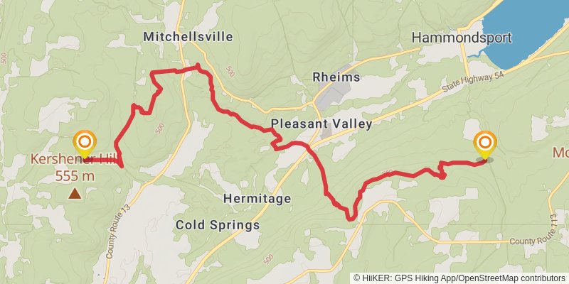 Finger Lakes Trail stage 19 Map