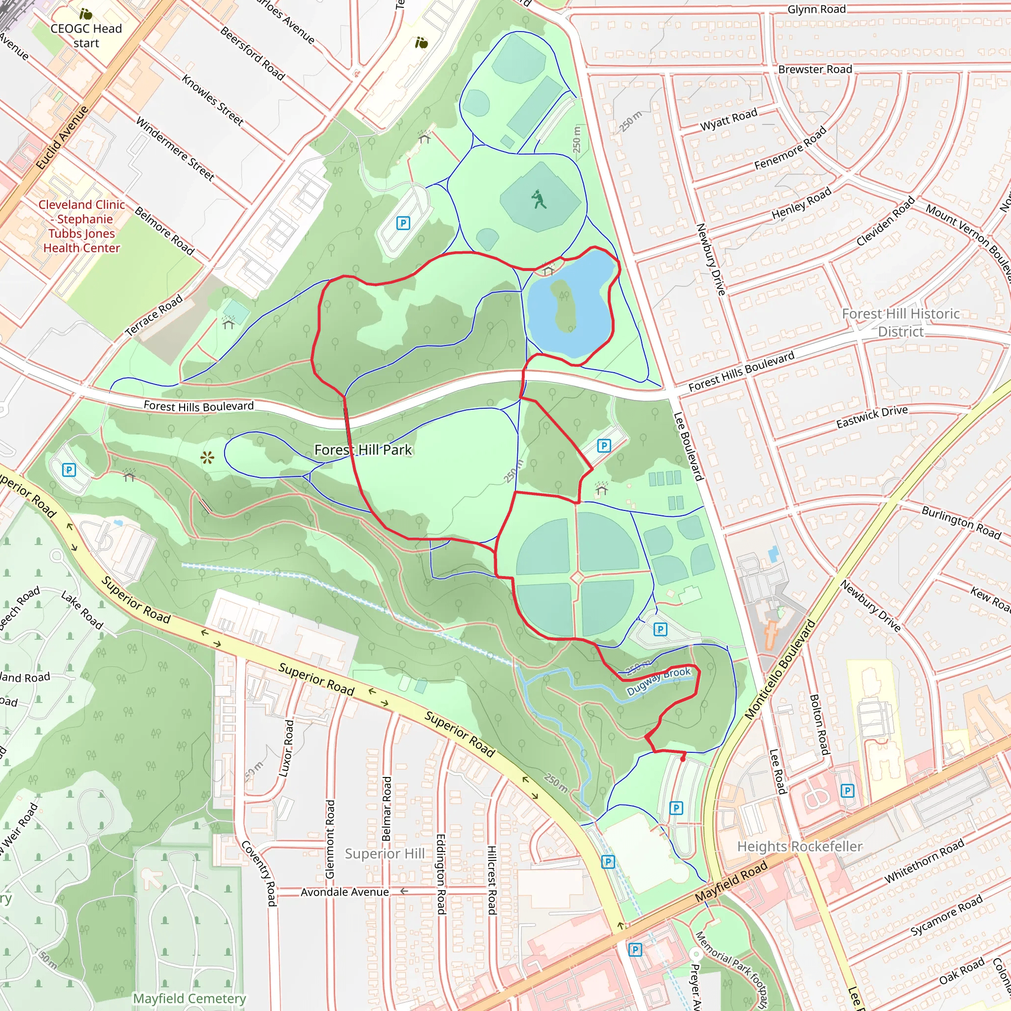 Forest Hill Park Loop via Buckeye Trail mobile static map