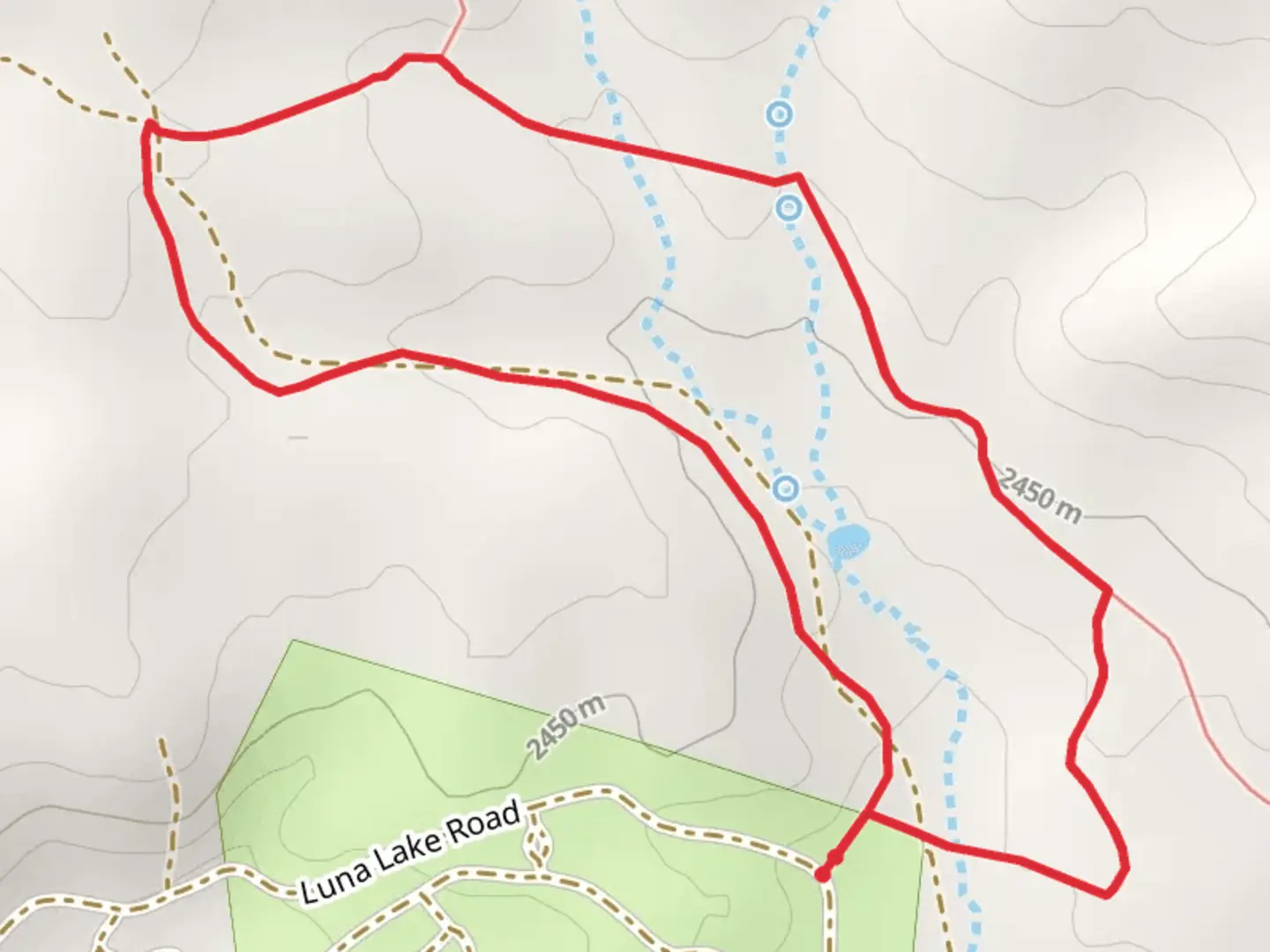 An image depicting the trail Luna Lake Short Loop Trail and its surrounding area.