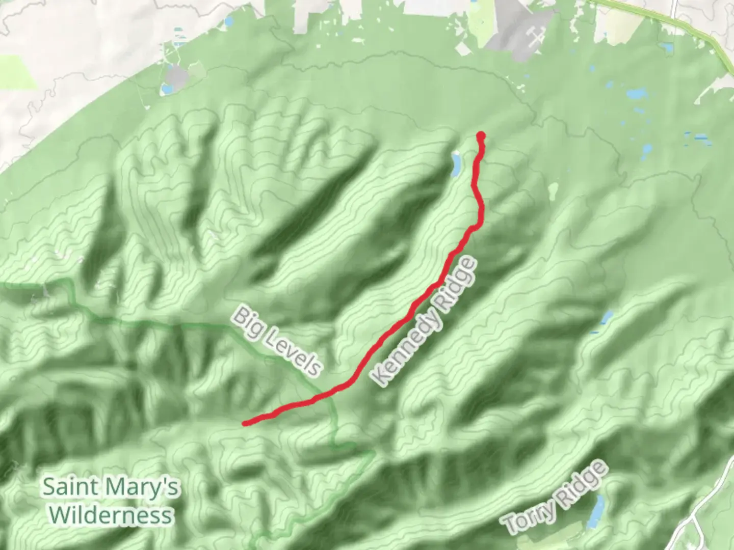 An image depicting the trail Saint Mary's River and its surrounding area.