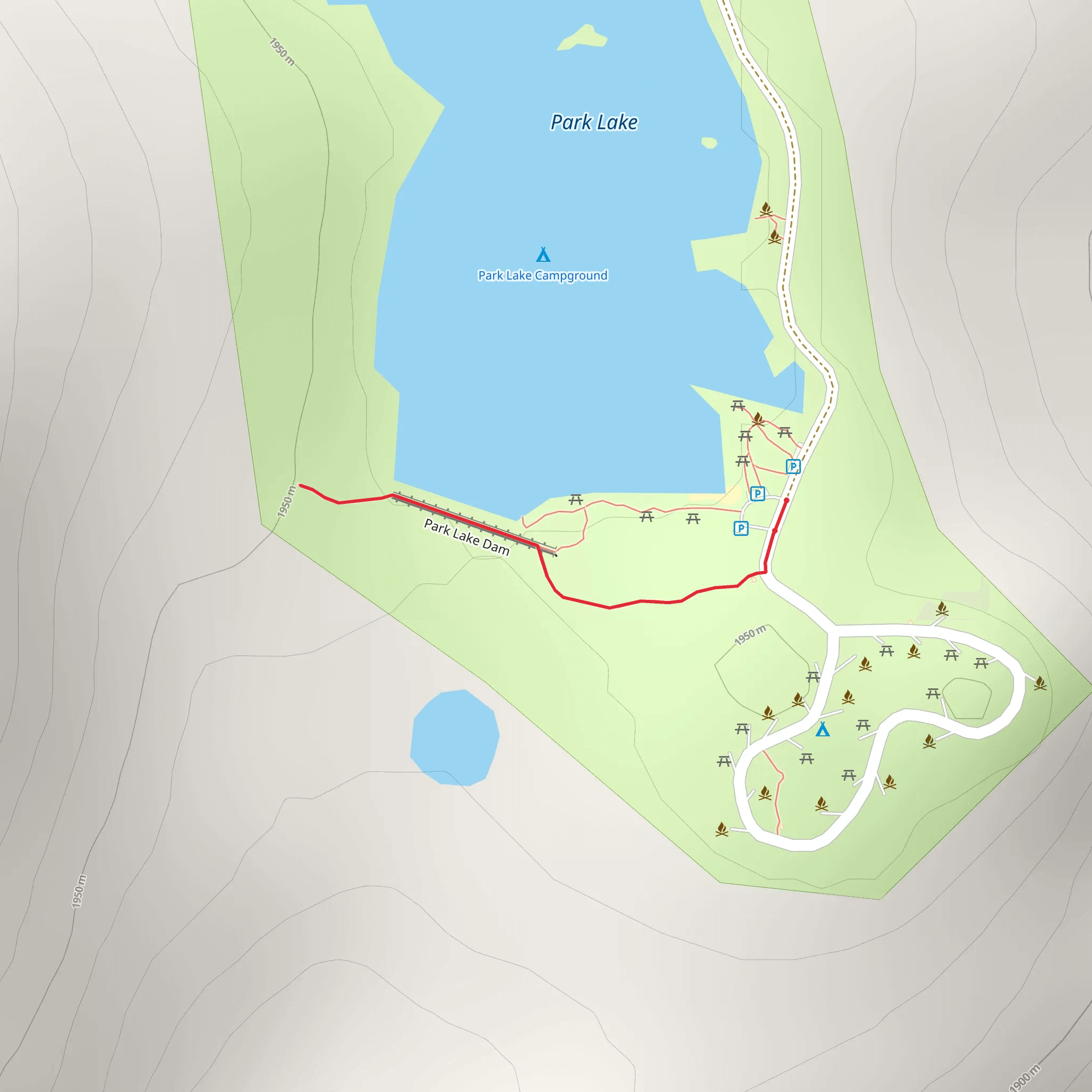Park Lake South Shore Trail mobile static map