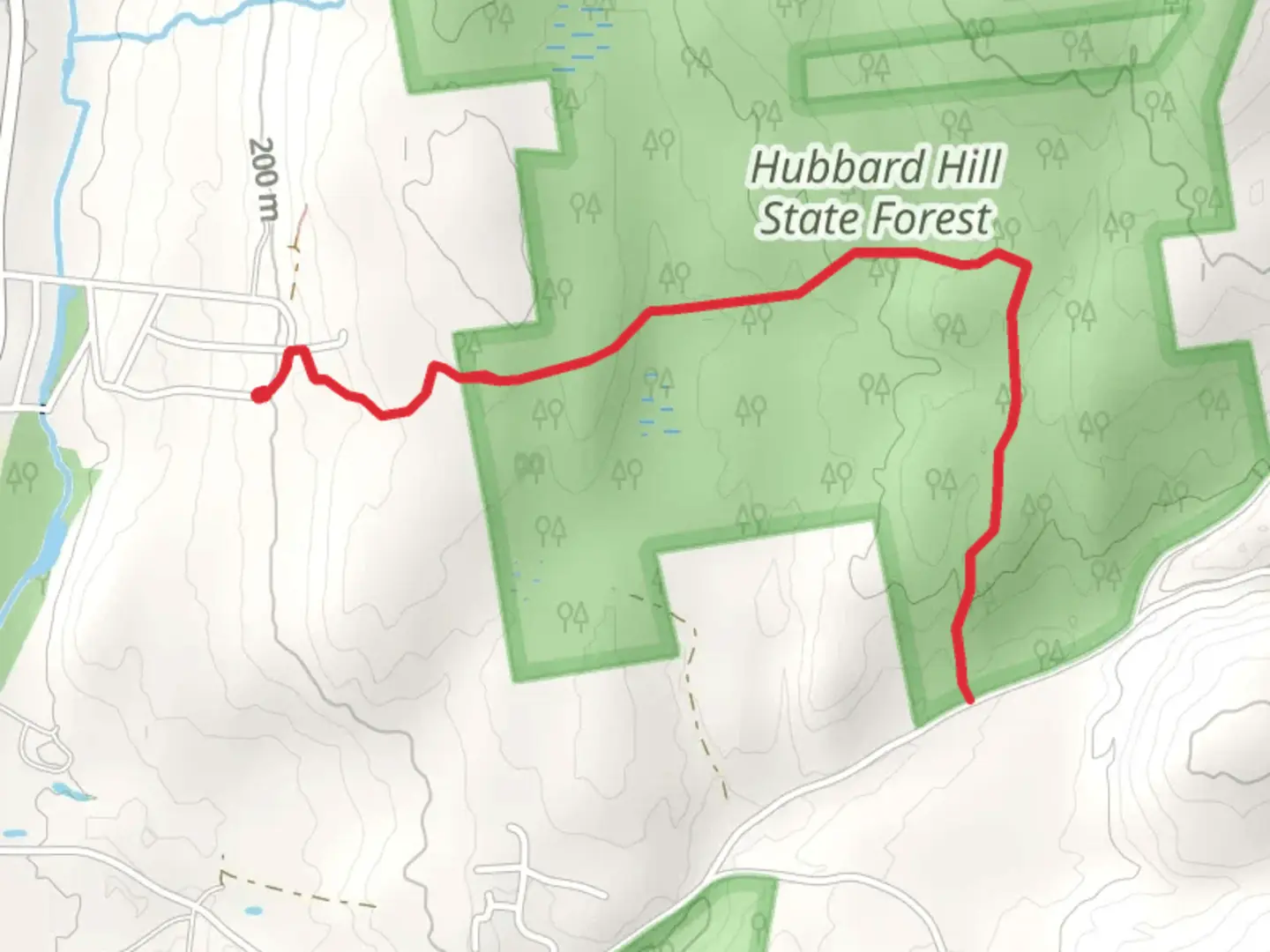 An image depicting the trail Charlestown Town Forest and its surrounding area.