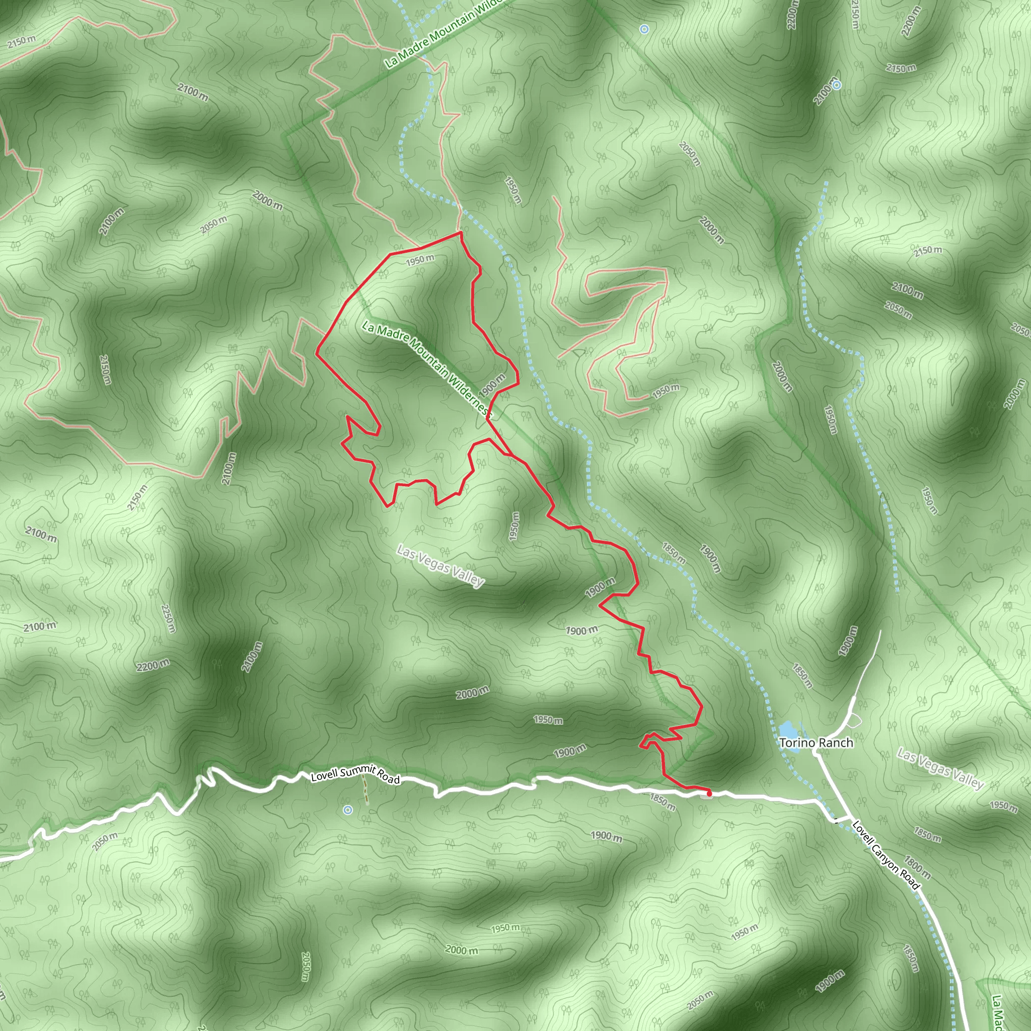 Lovell Canyon Loop mobile static map