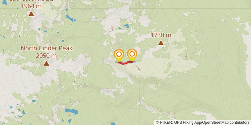 Sugar Pine Ridge via Cabot Lake Trail stage 2 Map