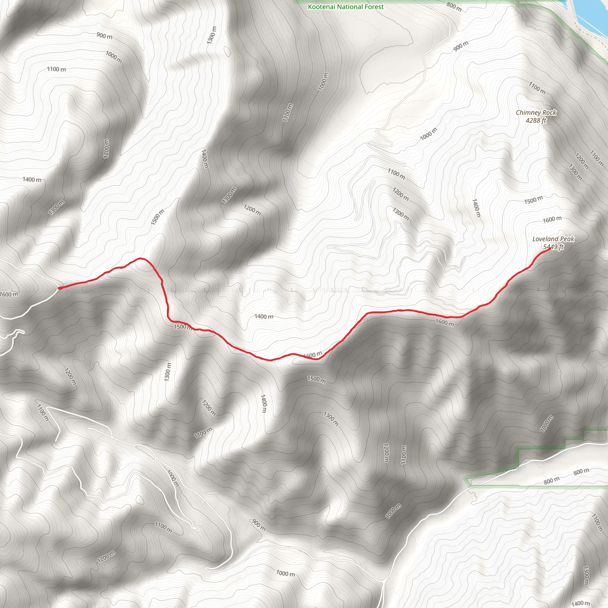 Loveland Peak Trail mobile static map