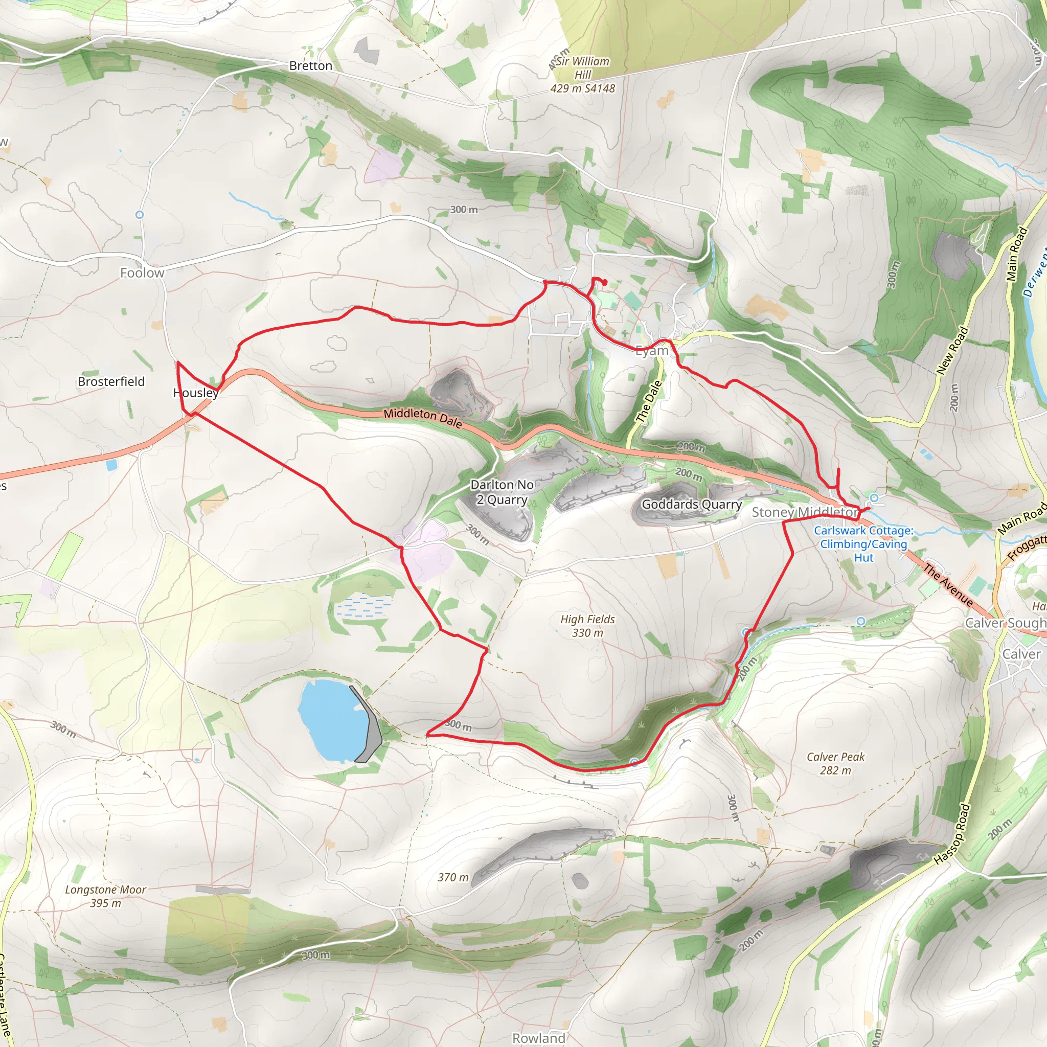 Cavendish Mill, Sallet Hole Mine and Stoney Middleton Loop mobile static map