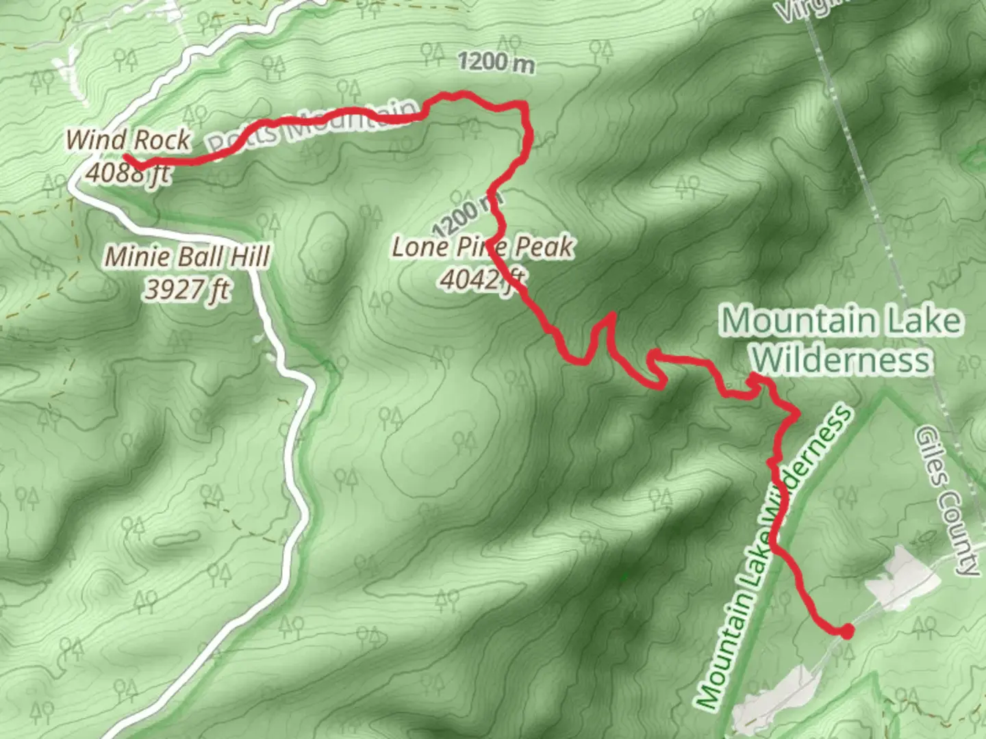 An image depicting the trail Salt Pond Mountain and Wind Rock via Appalachian Trail and its surrounding area.