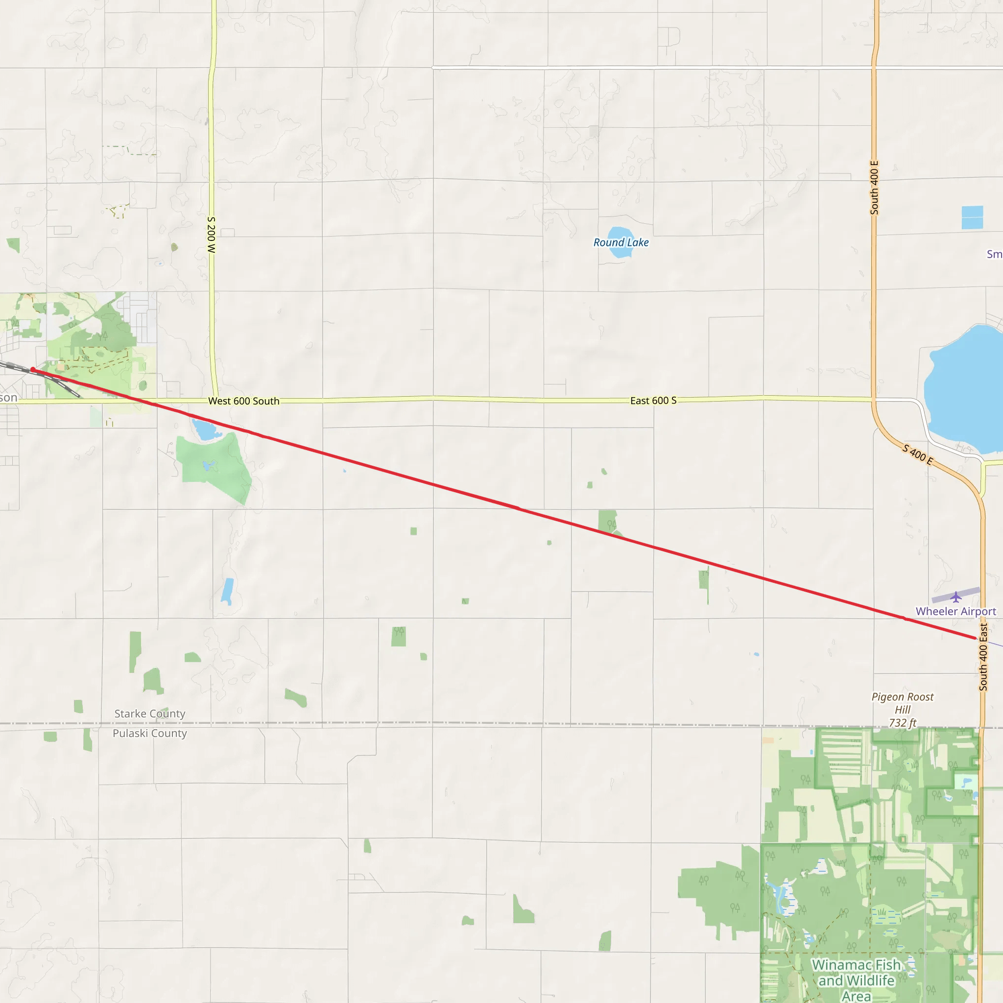 North Judson Erie Trail mobile static map