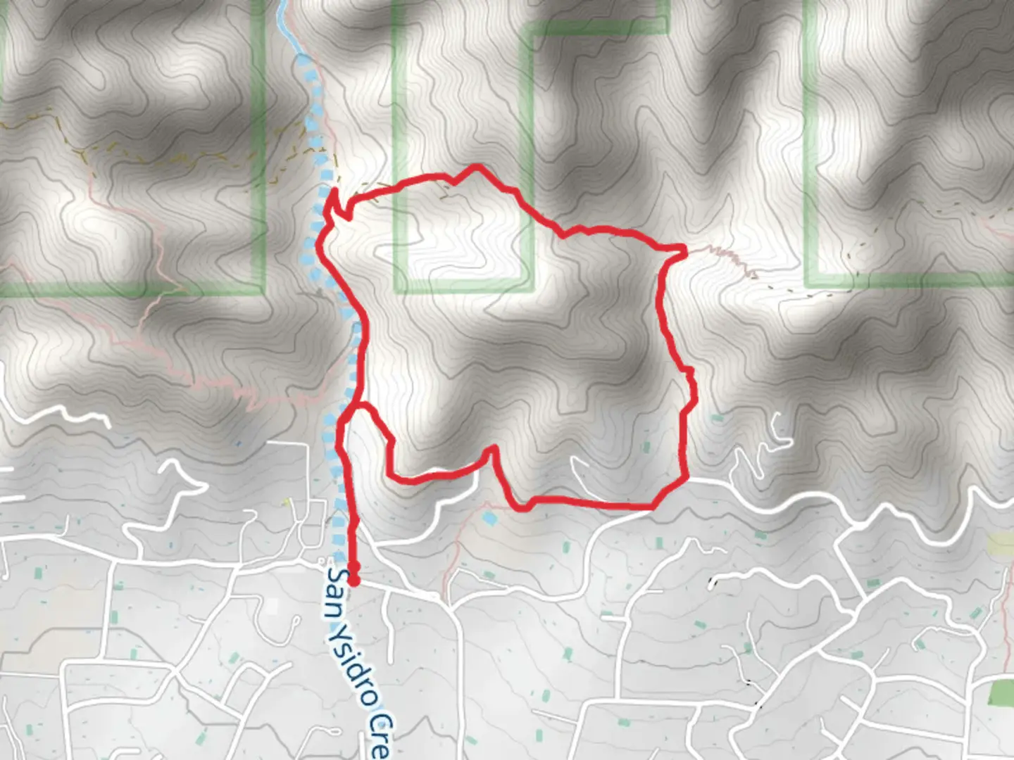 An image depicting the trail San Ysidro, Old Pueblo and Edison Access Road Loop Trail and its surrounding area.