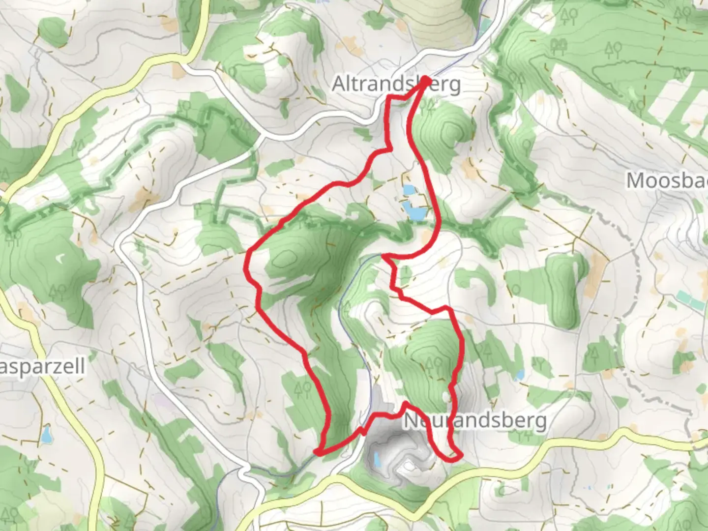 An image depicting the trail Altransberg Riedern Hammersdorf and its surrounding area.