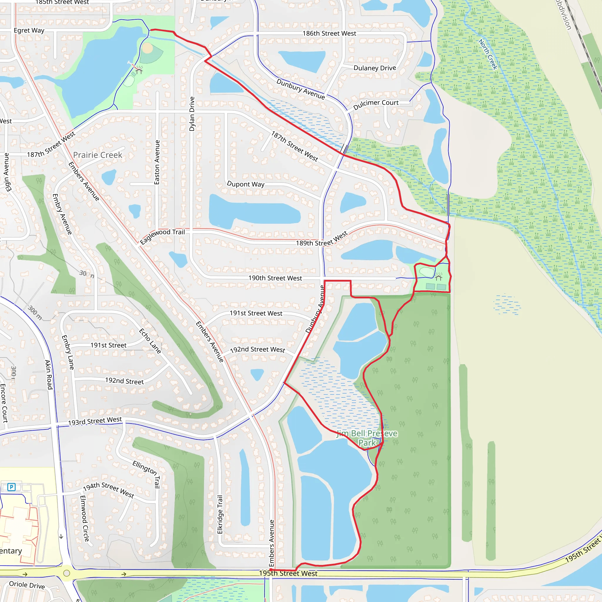 Jim Bell Park and Lake Julia Park Walk mobile static map