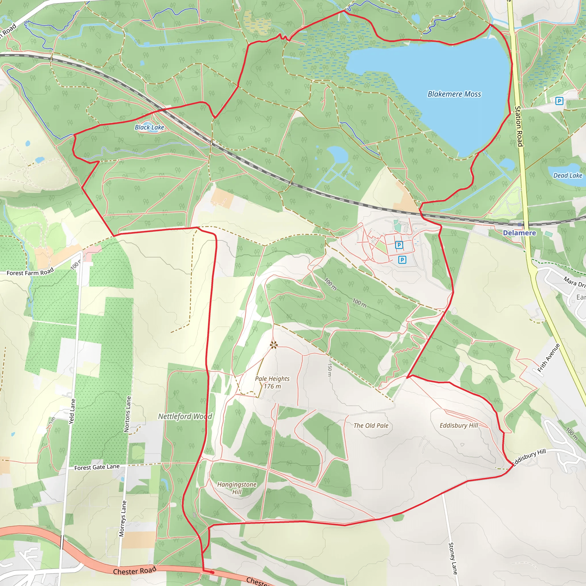 Delamere Western Loop mobile static map