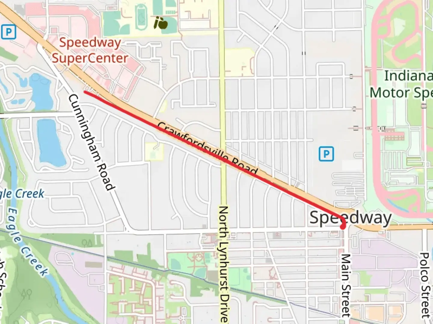 An image depicting the trail Walk along Crawfordsville Road and its surrounding area.
