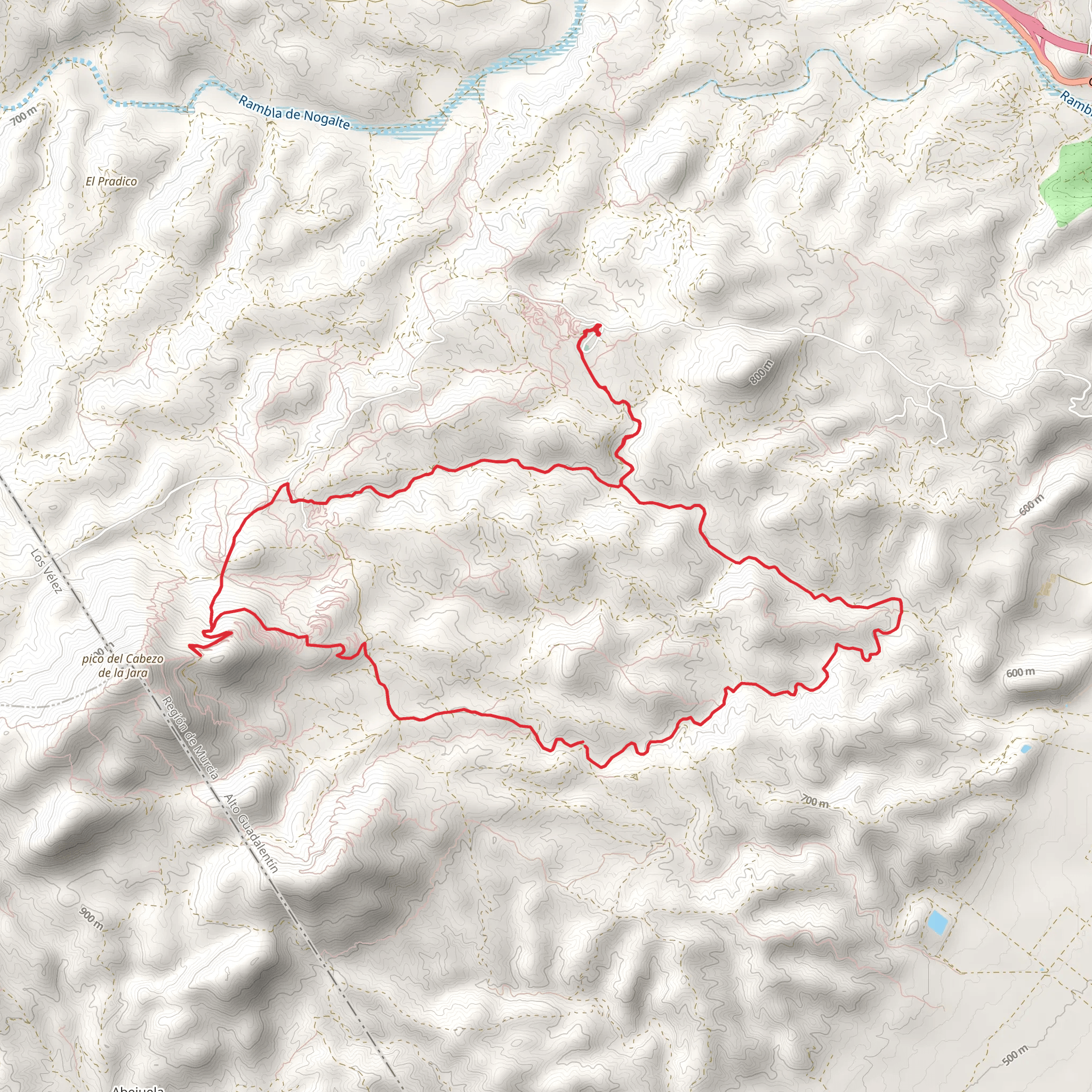 Puerto Lumbreras - Cabezo de la Jara - Puerto Lumbreras PR MU 27 mobile static map