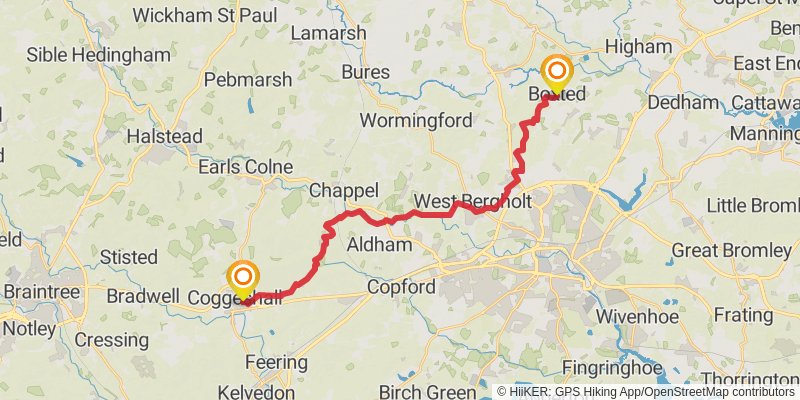 Burnham Thorpe to Portsmouth Walk stage 16 Map