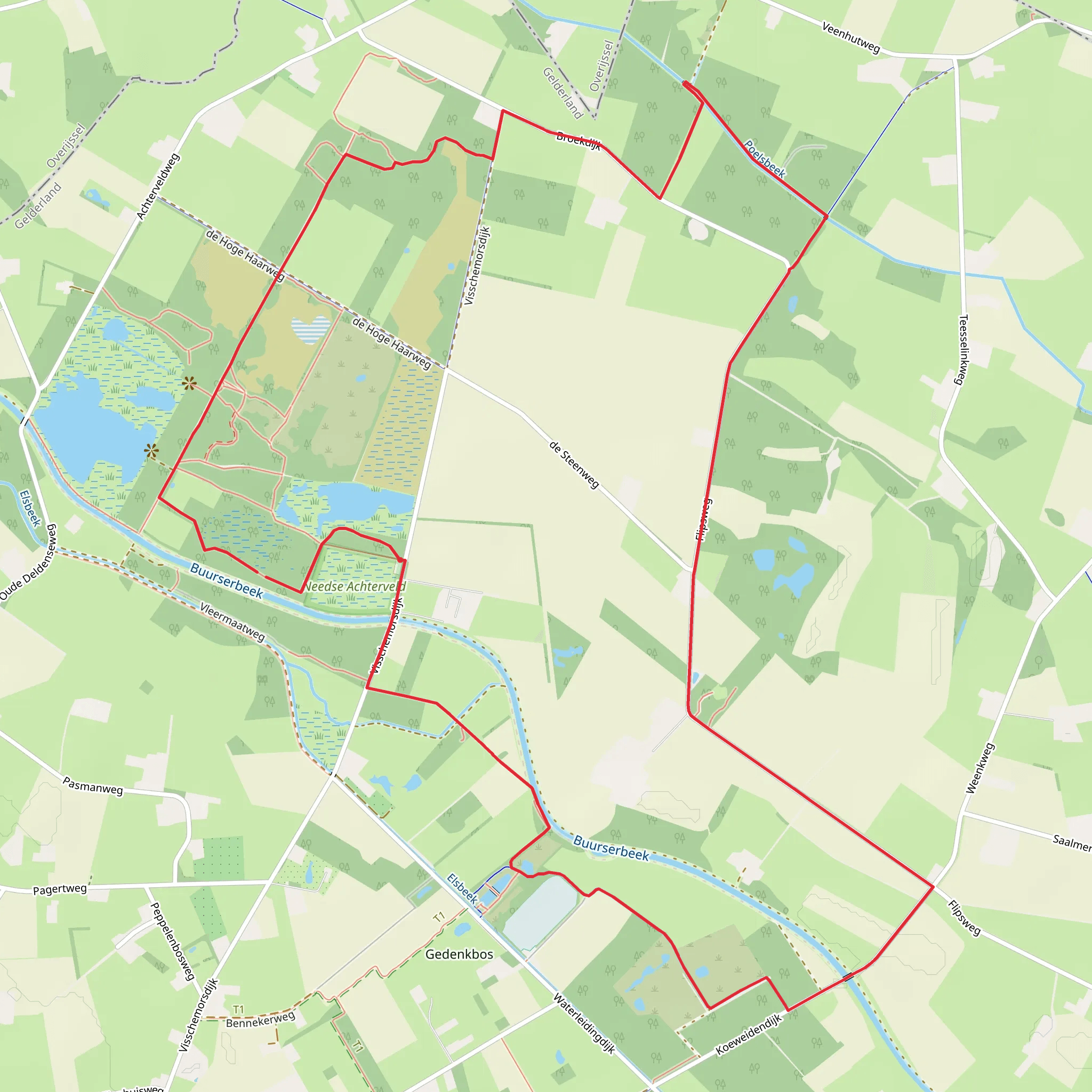 Needs Achterveld Route and Flips Weg Loop mobile static map