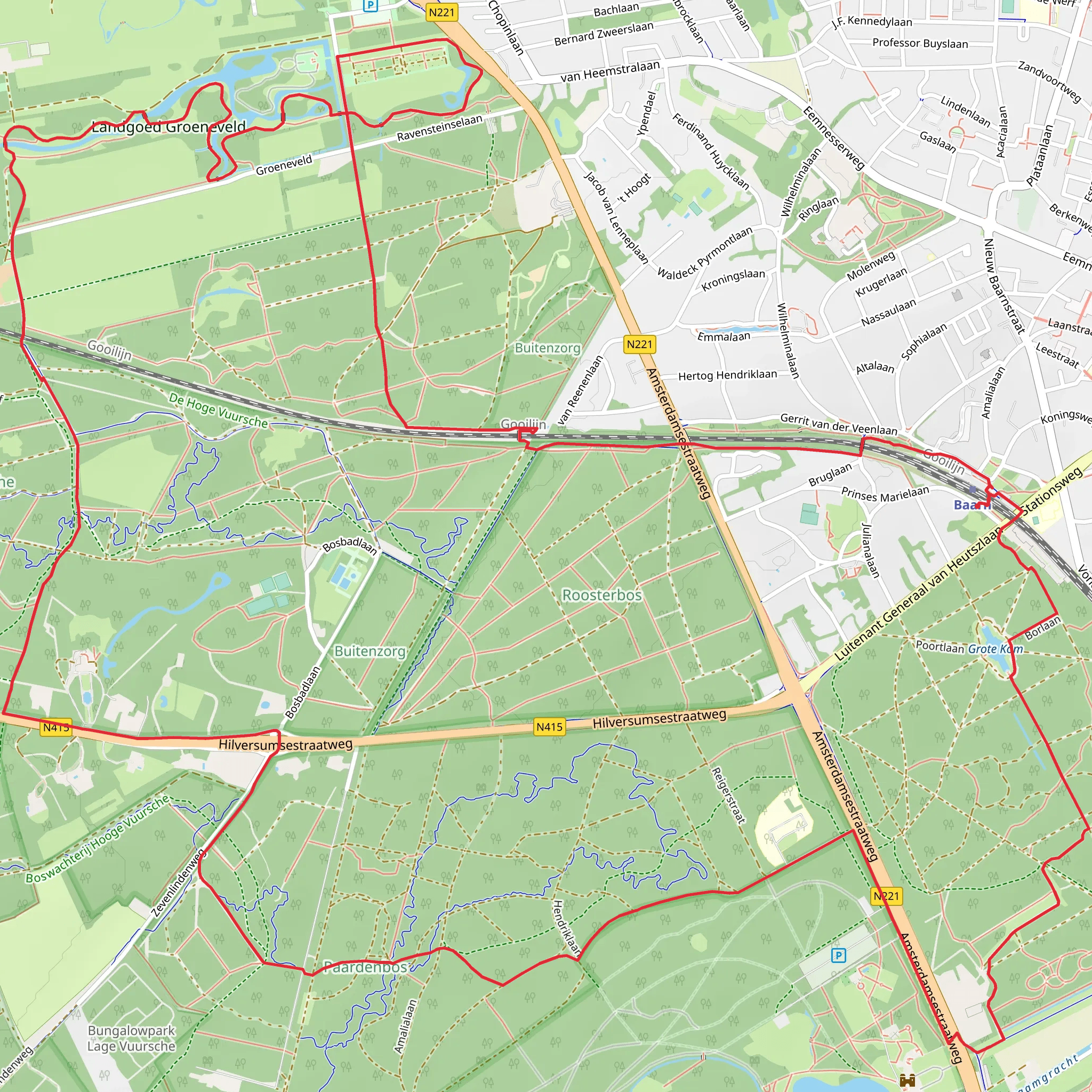 Barnsche and Kasteel De Hooge Vuursche Loop mobile static map