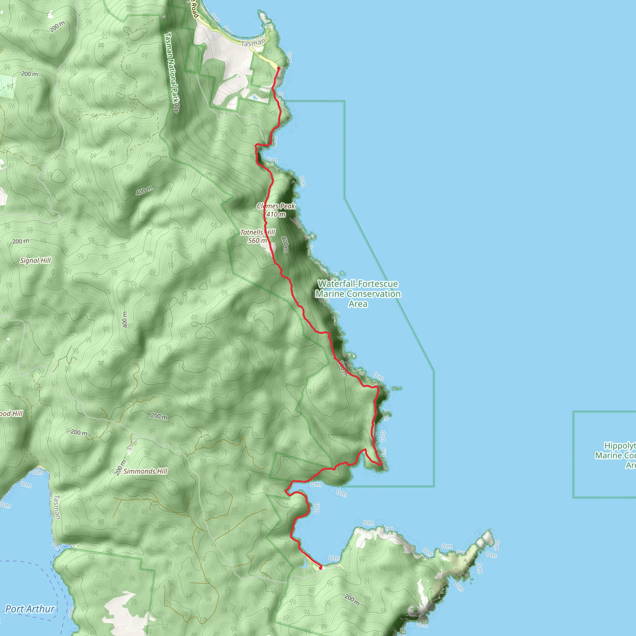Tasman Coastal Trail mobile static map