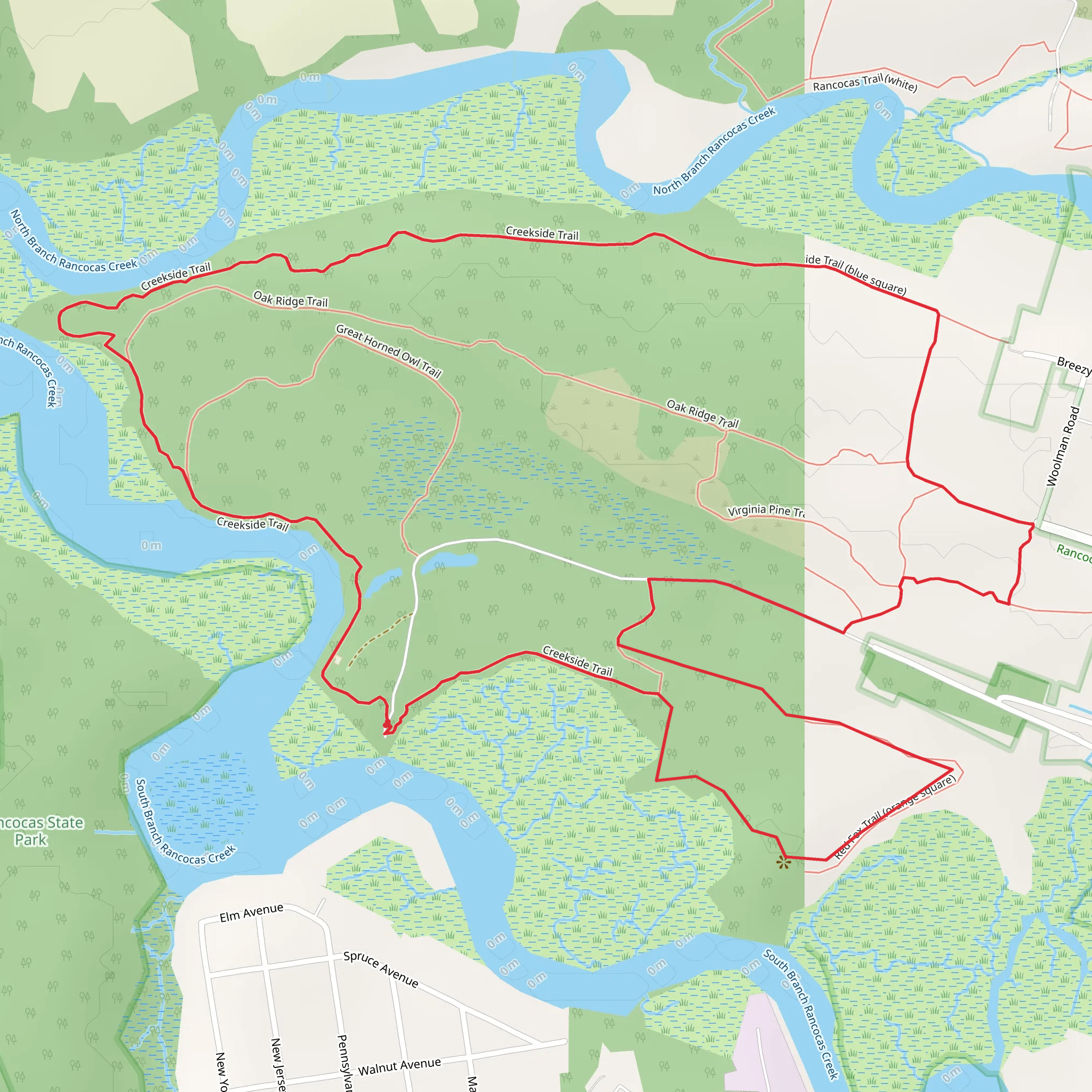 Creekside Loop Trail mobile static map